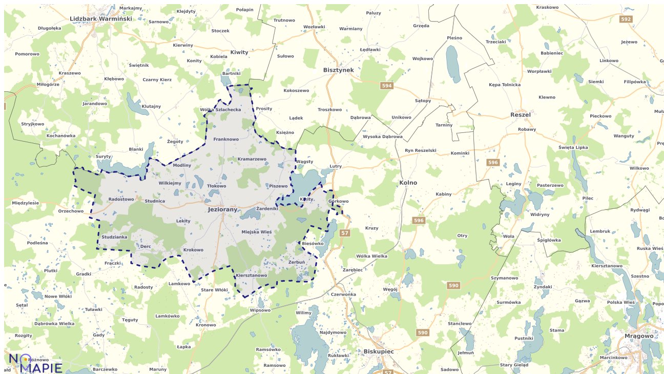 Mapa wyborów do sejmu Jeziorany